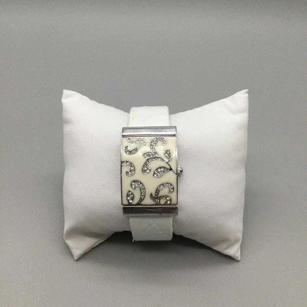 Victoria Wieck Hidden Dial Womens Watch 23mm MOP Dial Open Cuff New Battery
